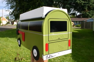 Image of Eden Green Bay Window Volkswagen Camper Bus Mailbox by TheBusBox - Choose your color VW Westy
