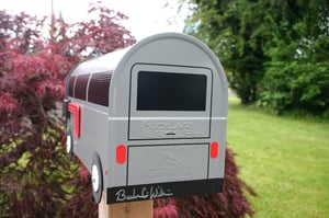 Image of Gray Single Color Bay Window Volkswagen Bus Mailbox by TheBusBox - Choose your color VW