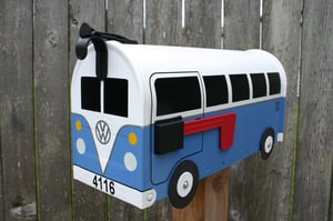 Image of Wildflower Blue Split Window Made To Order Volkswagen Bus - Mailbox by TheBusBox - Choose Your Color