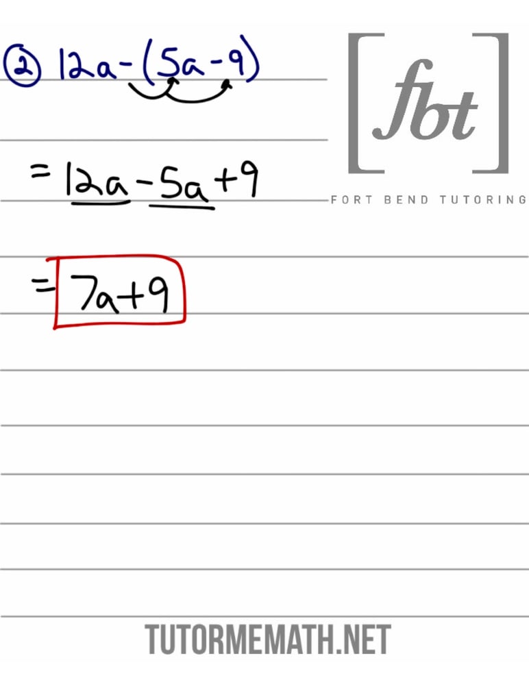 Image of Simplifying Algebraic Expressions FBT YouTube Video Notes