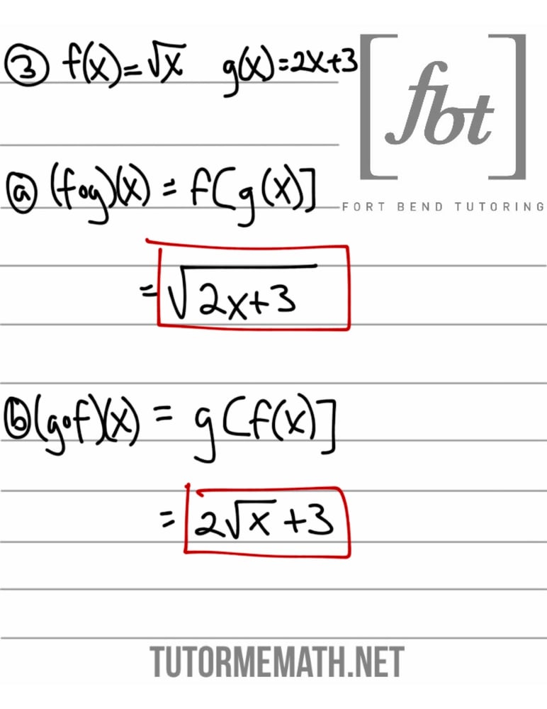 Image of Composition of Functions FBT YouTube Video Notes