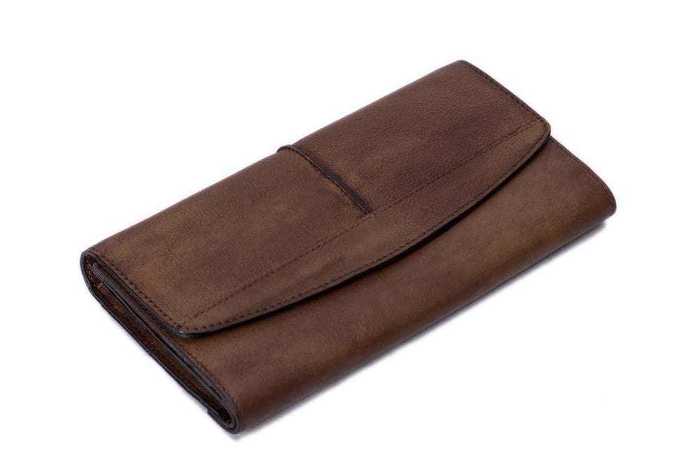 Image of Vintage Style Genuine Natural Leather Wallet, Long Wallet, Men's Wallet 9056