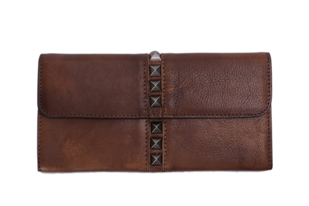 Image of Vintage Style Genuine Natural Leather Wallet, Long Purse, Money Wallet 9057