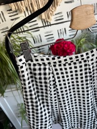 Image 2 of Black and white checker soft flowy shorts 