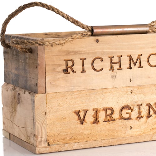 Image of Handmade Growler Crates with Grid Magazine Pallet Wood (Richmond and Charlottesville versions)