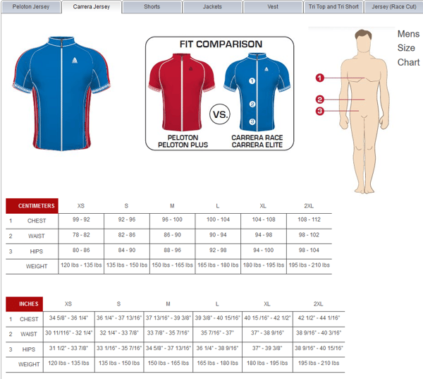Image of ManwolfsCX end of the world jersey sizes chart