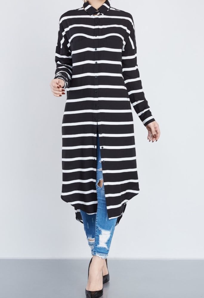 Image of Striped Tunic Dress