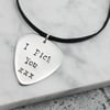 Personalized Guitar Pick Sterling Silver Necklace