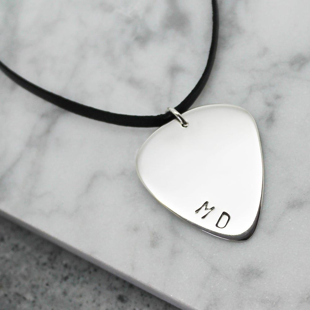 Silver guitar pick pendant Clearance