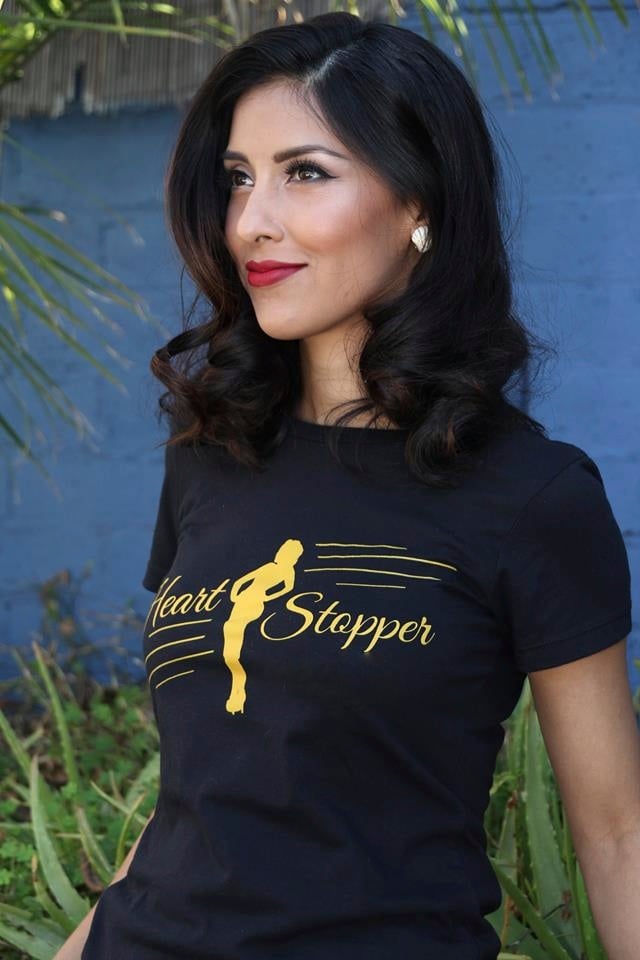 Image of Black and Gold Heart Stopper Tee