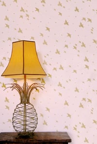 Image 1 of Star-ling Wallpaper - Rose-Marais & Gold