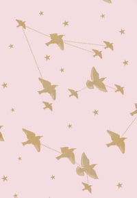 Image 2 of Star-ling Wallpaper - Rose-Marais & Gold