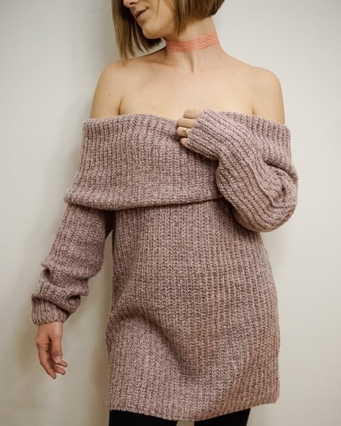 Image of Off Shoulder Oversized Sweater