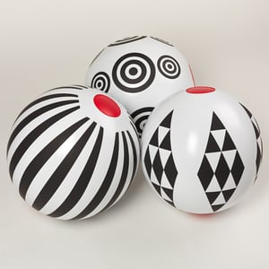 Image of Black & White Beach Ball - circles