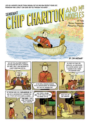 Image of Sgt.Chip Charlton & Mister Woofles of the Royal Canadian Mounted Police by Jim Medway