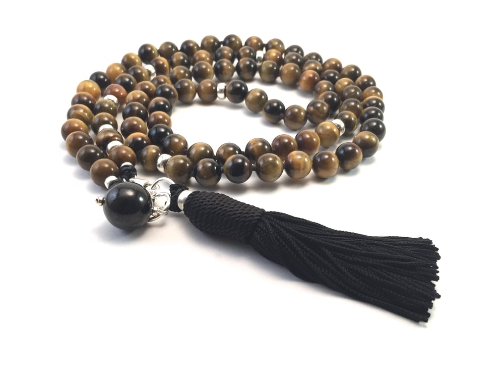 Image of Tiger Eye Double Infinity Mala 88