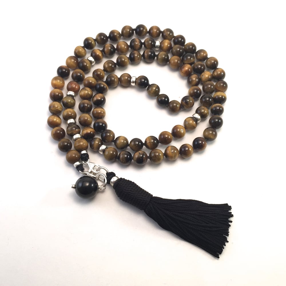 Image of Tiger Eye Double Infinity Mala 88