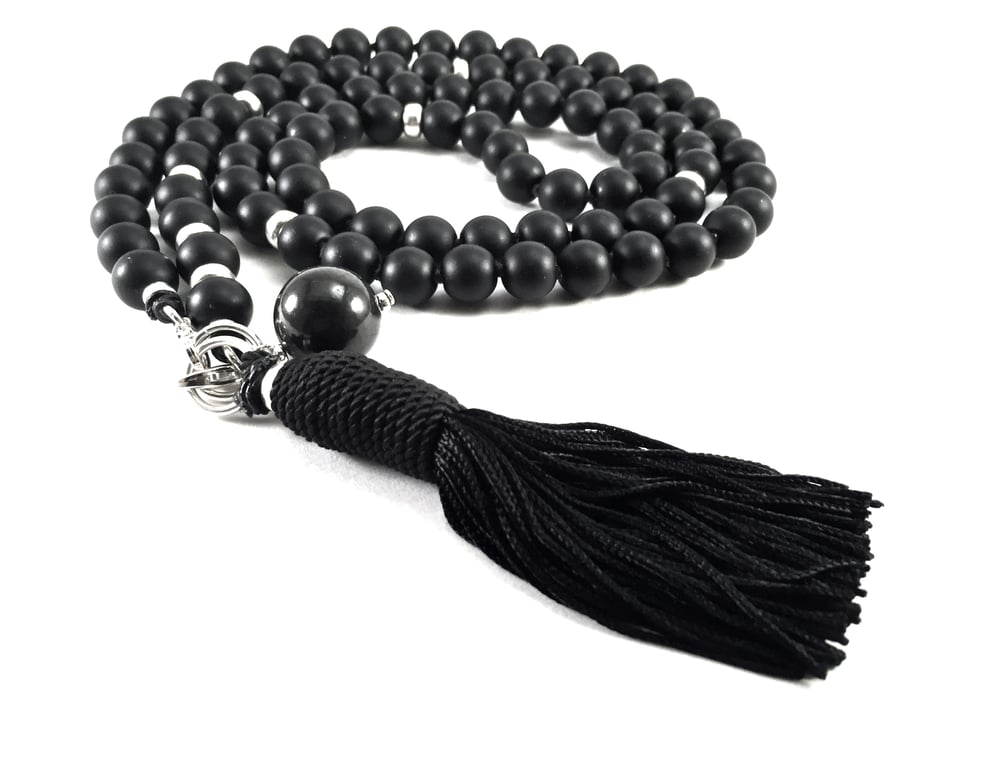 Image of Double Infinity Black Onyx Mala 88 