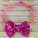 Image of Sequin bows on Elastic headbands - 15 color choices