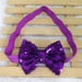 Image of Sequin bows on Elastic headbands - 15 color choices