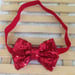 Image of Sequin bows on Elastic headbands - 15 color choices