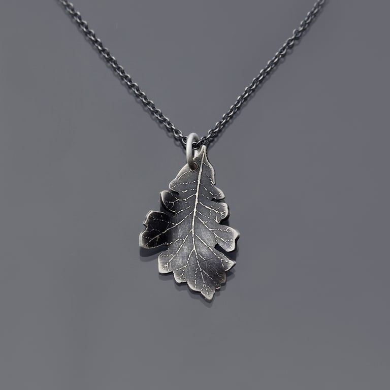Small Bur Oak Leaf Necklace Image 4