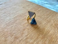 Image 2 of Blue & White Triangle Druzy Ring