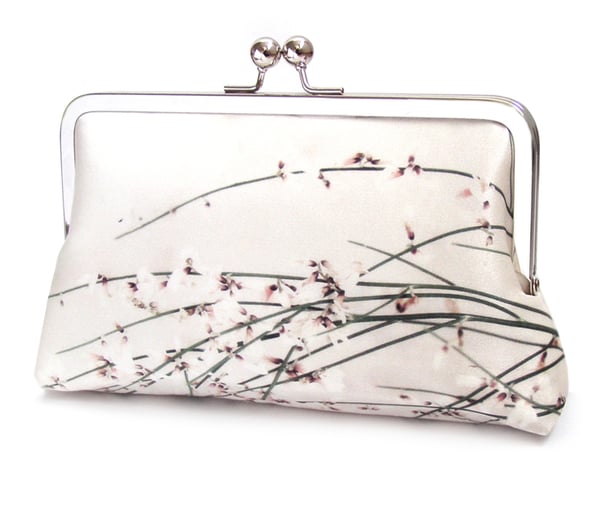 Image of Flower blossom silk purse with chain