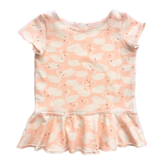 Image of Organic Blush Swan Peplum Top