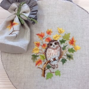 Image of 'Falling Leaves' Embroidery Hoop Bag