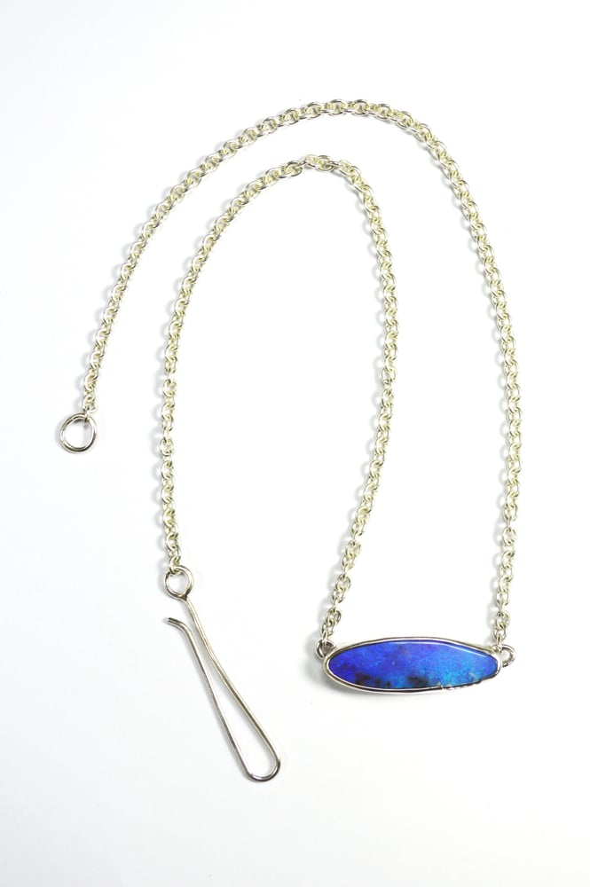 Image of Blue boulder opal necklace