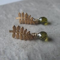Image 2 of Tiny Fern Frond Earrings