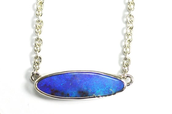 Image of Blue boulder opal necklace