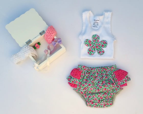 Image of Baby Nappy Cover & Singlet Set