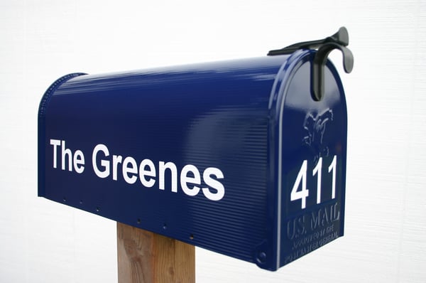 Image of Navy Blue Painted Mailbox by TheBusBox - Choose your color School Spirit Colorful Custom