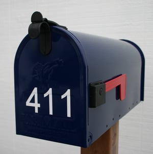 Image of Navy Blue Painted Mailbox by TheBusBox - Choose your color School Spirit Colorful Custom