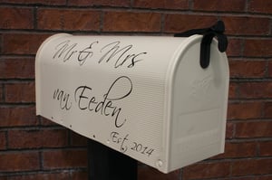 Image of Navajo White Painted Mailbox by TheBusBox - Choose your color Custom Wedding Valentine Anniversary