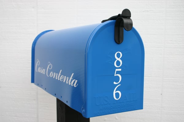 Image of Brilliant Blue Painted Mailbox by TheBusBox - Choose your color Wedding Birthday Gift 