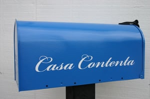 Image of Brilliant Blue Painted Mailbox by TheBusBox - Choose your color Wedding Birthday Gift 