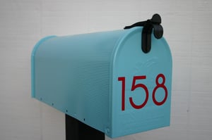 Image of Aqua Painted Mailbox by TheBusBox - Choose your color - Tiffany Blue Wedding Housewarming 