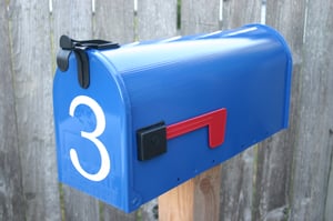 Image of Deep Blue Painted Mailbox by TheBusBox - Choose your color Birthday Housewarming Wedding Gift