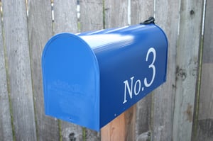 Image of Deep Blue Painted Mailbox by TheBusBox - Choose your color Birthday Housewarming Wedding Gift