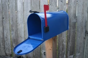 Image of Deep Blue Painted Mailbox by TheBusBox - Choose your color Birthday Housewarming Wedding Gift
