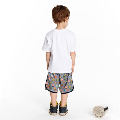 Image of Boys Retro Travel Shorts -  Vintage Soda Pop > Charcoal Blue