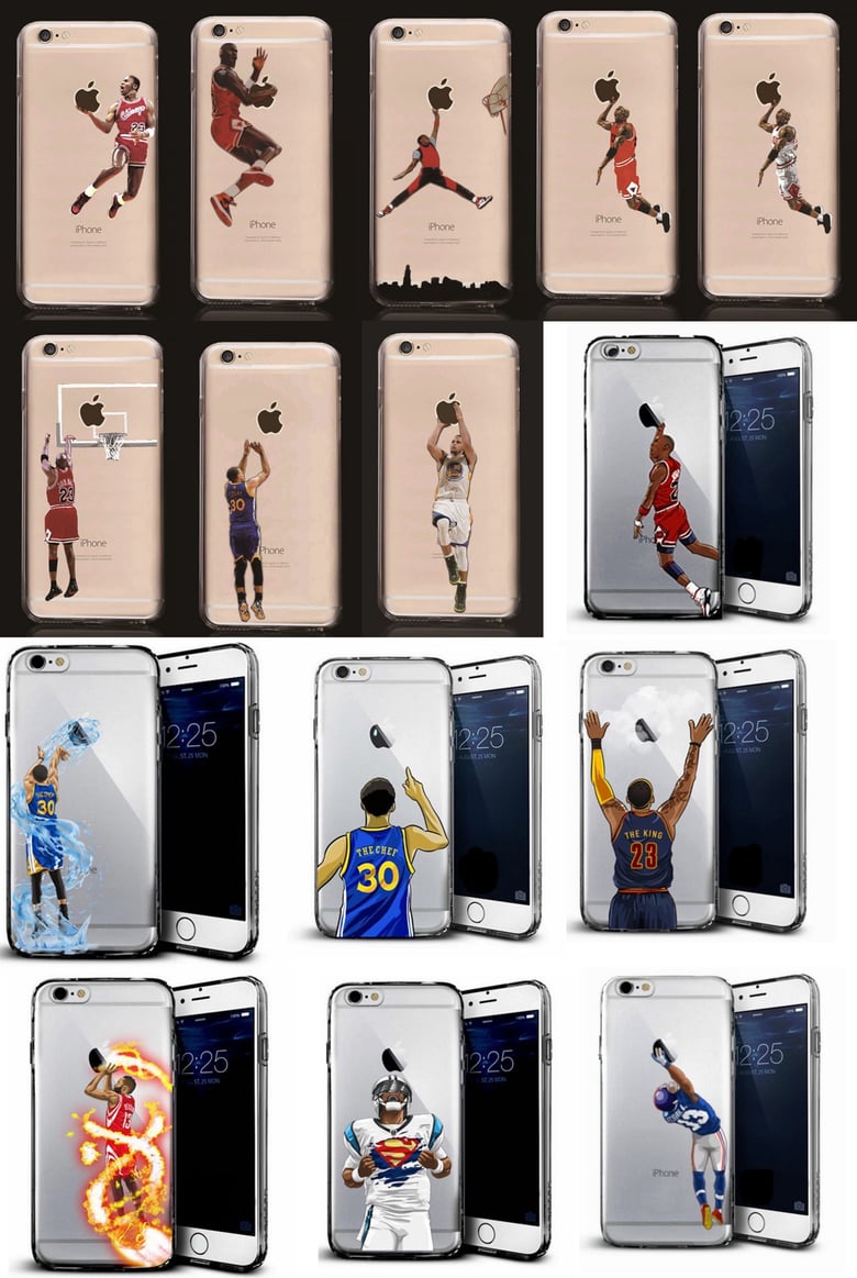 Image of iPhone 6/6s/ 6 PLUS / 6s PLUS LeBron Jordan Curry Cam Thin Clear Soft Case Odell Beckham