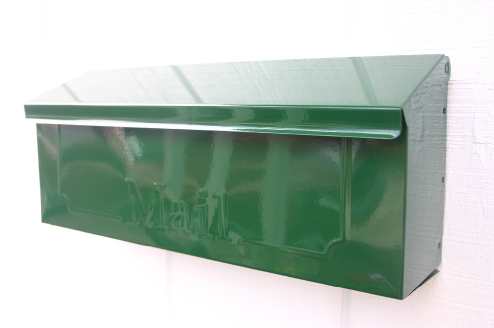 Image of Hunter Green Painted Mailbox by TheBusBox - Choose your color Wall Mounted Porch Mailbox