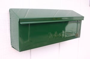 Image of Hunter Green Painted Mailbox by TheBusBox - Choose your color Wall Mounted Porch Mailbox