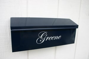 Image of Navy Blue Painted Mailbox by TheBusBox - Choose your color Wall Mounted Porch Box