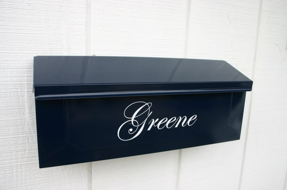 Navy Blue Painted Mailbox by TheBusBox Choose your color Wall Mounted