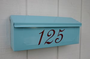 Image of Aqua Painted Mailbox by TheBusBox - Choose your color - Tiffany Blue Wedding Anniversary Gift 